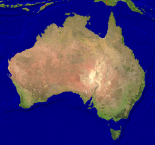 Australien Satellit + Grenzen 2000x1855